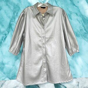 Weavz Metallic Silver Shirt-Jacket NWT
